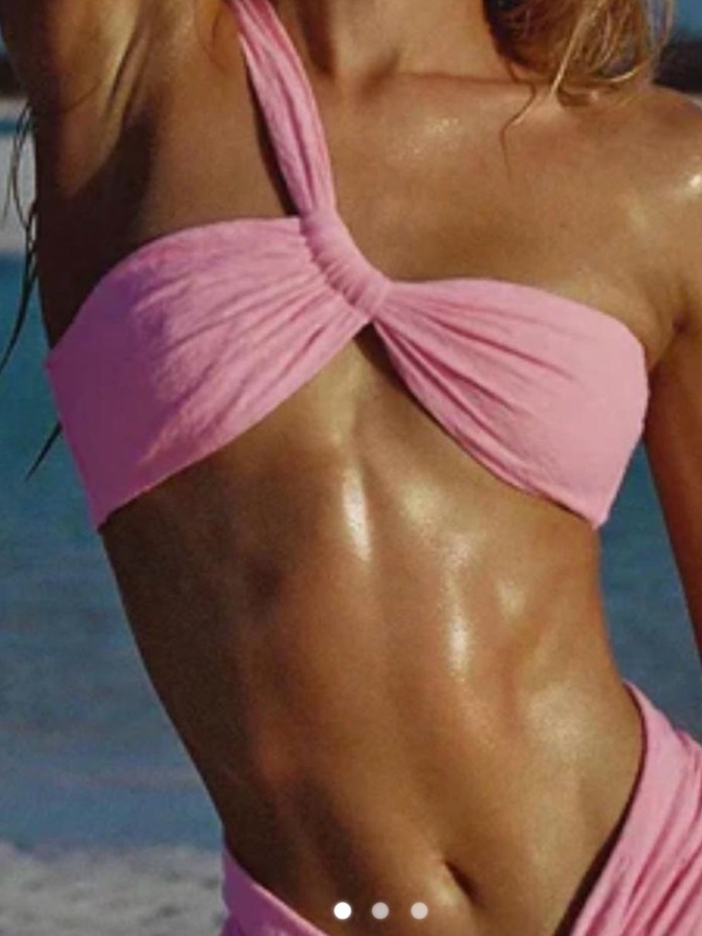 Light Pink Twist 1 Strap NWT Bikini Set Medium/Large